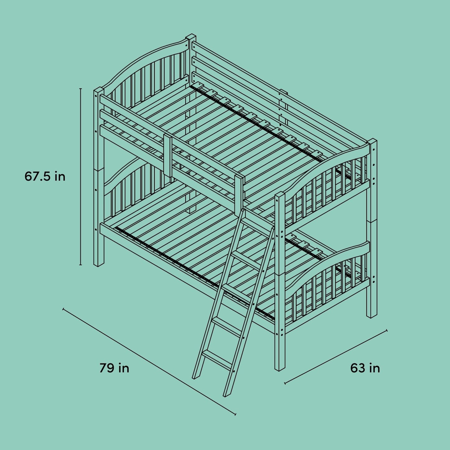 Storkcraft Long Horn Twin-Over-Twin Bunk Bed (Natural) - GREENGUARD Gold Certified, Converts to 2 Individual Twin beds