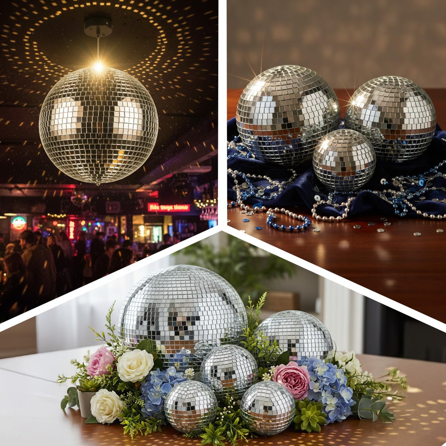 Afcabakila 15000PCS Disco Ball Mirror Tiles Self Adhesive Mosaic Tiles for Crafts, 5x5 mm Disco Ball Tapes Stickers Small Square for Interior, Vases, Photo Frames,and DIY Decoration Accessory
