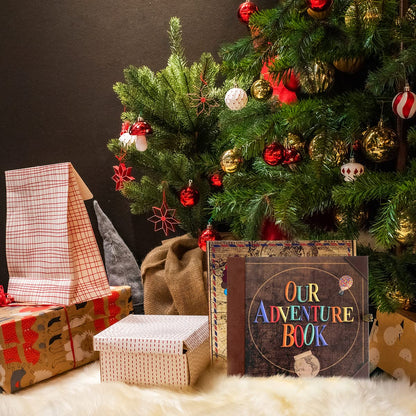 Adventure Book 148-Page DIY Handmade Scrapbook Kit - Embossed Leather Cover - Gift Boxed with Full DIY Accessories for Couples, Weddings, Anniversaries & More for Life’s Greatest Adventures