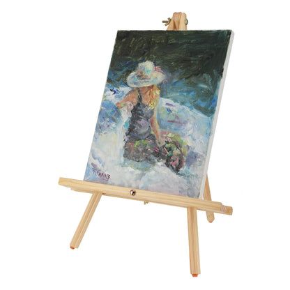 Creative Mark Thrifty Wood Tripod Display Easel Stand for Painting Pack of 12 - Durable Light Weight and Foldable, Perfect Drawing and Painting - White Finish - Ideal for Artist