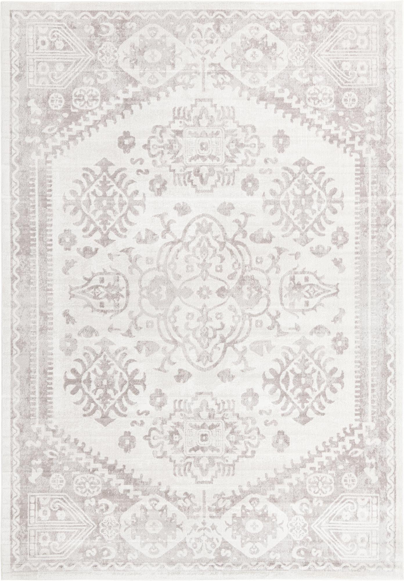 Unique Loom Oxford Collection Area Rug - Radcliffe (10' x 14' 1" Rectangle, Cream/ Ivory)