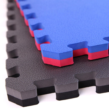 FlooringInc's 1" Thick Foam Tiles, 2'x2' Interlocking Tiles, Ideal Yoga Mat, Gymnastics, Workout Mat for MMA and Jiu Jitsu Training, Reversible Red/Blue, 20 Pack (80 Sq/Ft)