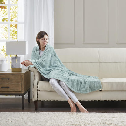 60x70 Madison Park Zuri Soft Plush Luxury Oversized Faux Fur Throw Animal Stripes Design, Faux Mink On The Reverse