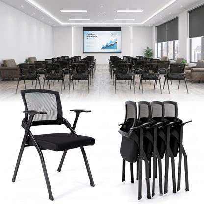 QINOL Folding Office Chair, Stackable & Breathable Mesh Back for Conference, Seminar, Training, Reception,No Assembly Required