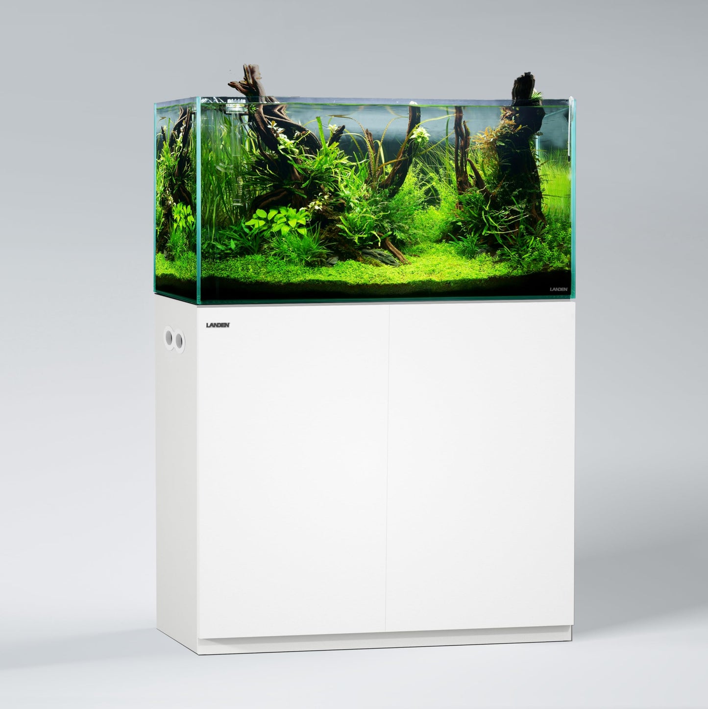 LANDEN Aquarium Wooden Stand and Cabinet for up to 44 Gal Tank, Fish Reptile Sea Salt WaterTank Stand, Nano Foam Leveling Mat Included, W35.5xD17.7xH31.5 in, Wooden Matte White Painted(Stand Only)