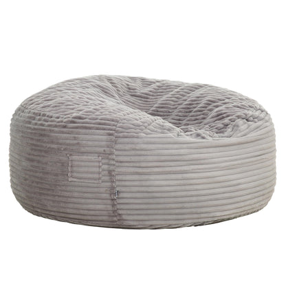 Traditional 72 in. Oversized Velour Memory Foam Bean Bag, Living Room Round Lounger Sofa Chair, Light Gray