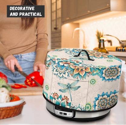 Mandala Dragonfly Slow Cooker Cover Compatible with 6-8 Quart Crock Pot, Washable Dustproof Appliance Cover