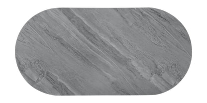 Acme Yukino Contemporary Wood/Metal Coffee Table in Gray High Gloss and Chrome