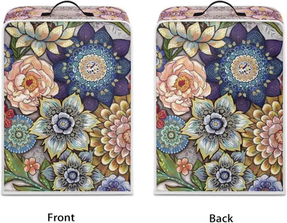 Boho Flower Coffee Machine Covers, Dust Stain Resistant Protector for Small Kitchen Appliance Coffee Makers, Home Decor