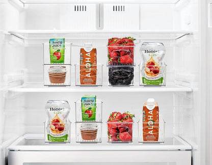 Sorbus Stackable Clear Refrigerator Organizer Bins for Kitchen Pantry, Freezer & Fridge, Plastic Containers with