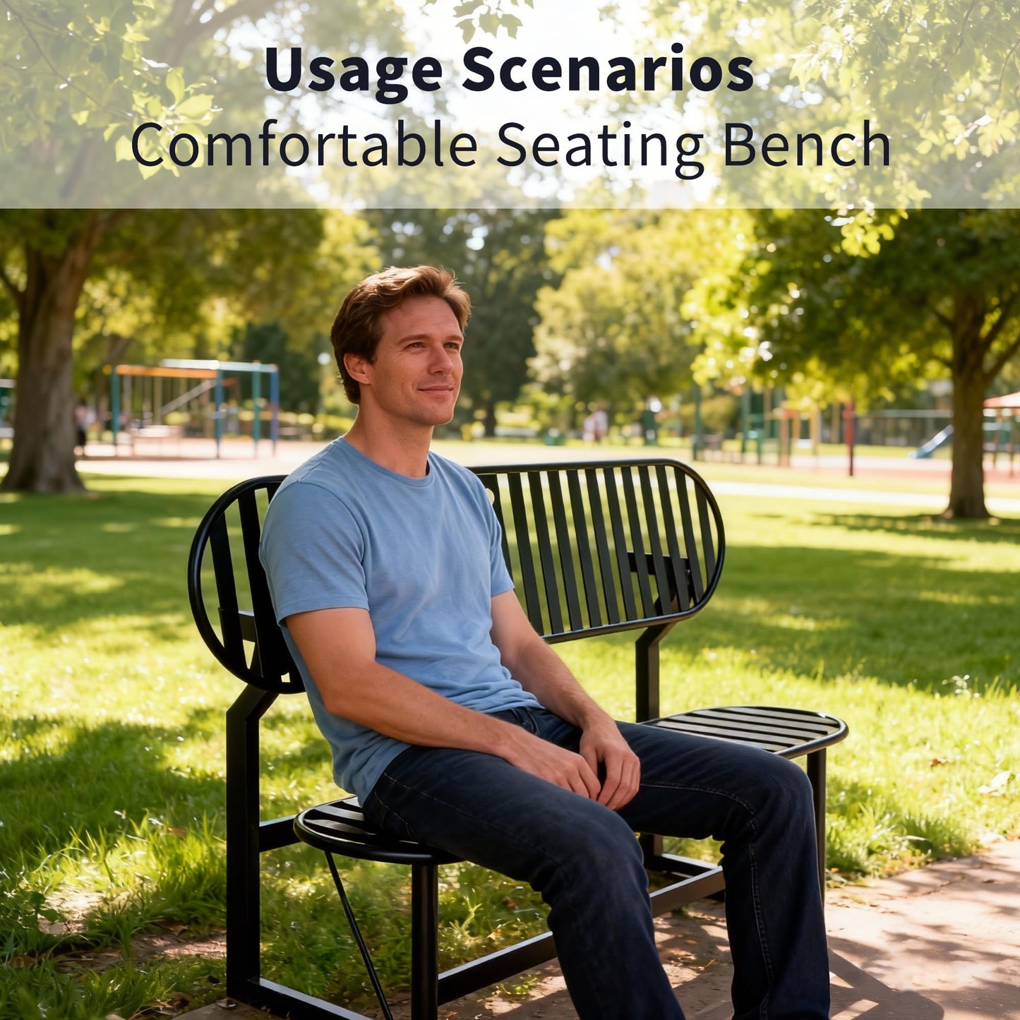 ZONVEOKE Convertible Bench, 2 in 1 Carbon Steel Picnic Table, Transforming Interchangeable Outdoor Table with Umbrella Hole, for Outside Patio Porch Backyard Park Garden 2 Pack Black Bench