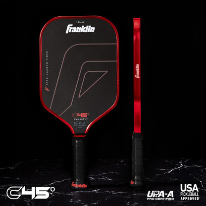 Franklin Sports PRO Pickleball Paddles – C45 Carbon Fiber Series - Official USAP + UPA Approved – Pro Player Design, DYNASTY 14MM RED