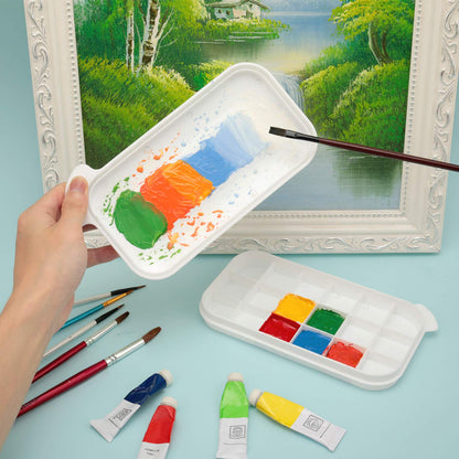 MyLifeUNIT Paint Brush Cleaner, Paint Brush Holder and Organizers with Palette for Acrylic, Watercolor, and Water-Based Paints (White)