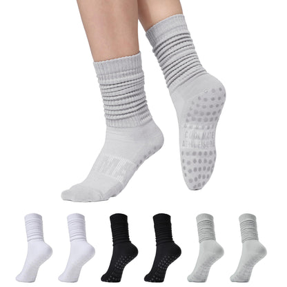 CoolMate Pilates Socks with Grips for Women, Yoga Socks, Crew Non Slip Women for Workout, Barre, Pilates Gifts