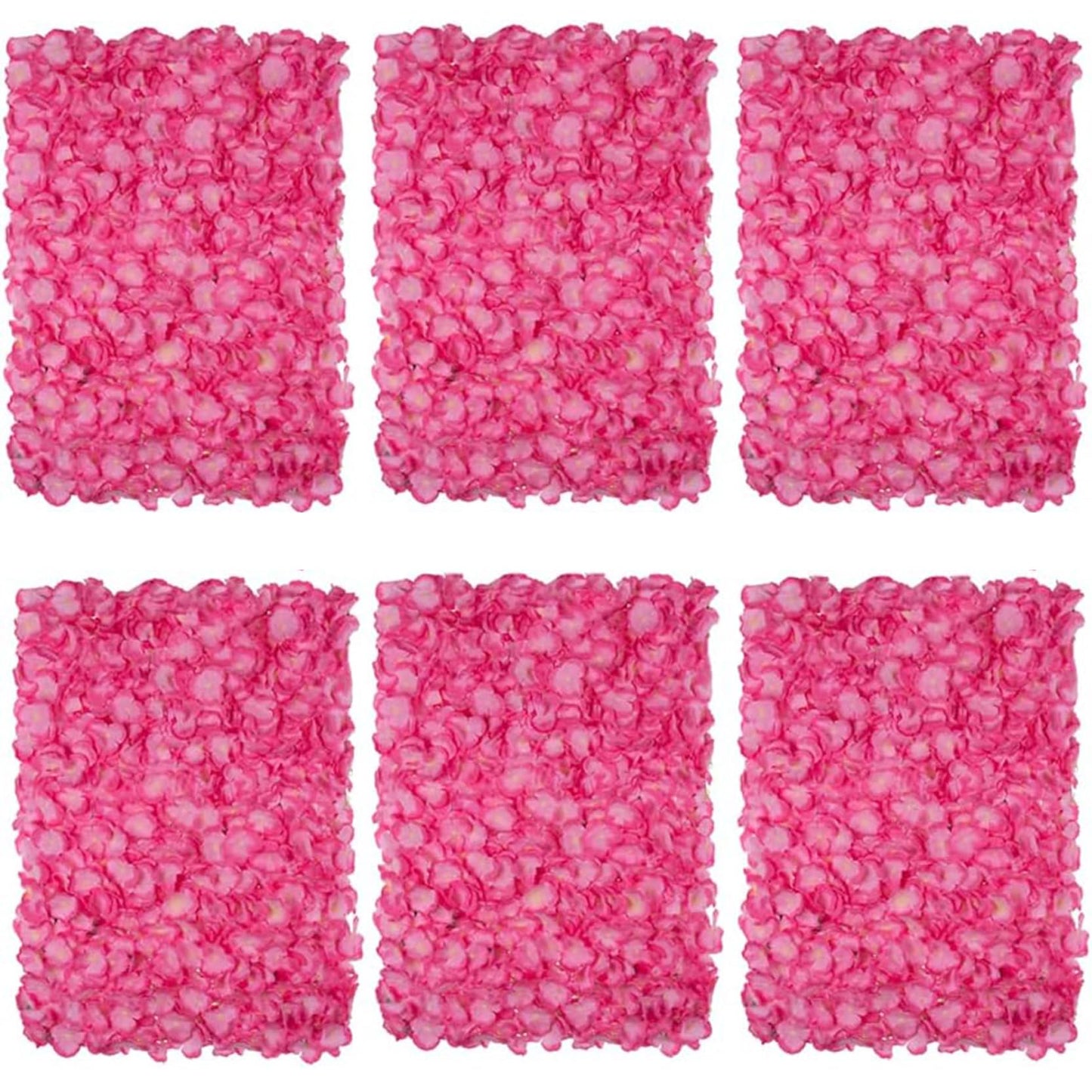 GOUZIBHD Artificial Flower Wall Panel Background, 24 X 16 Pink Faux Roses Artificial Flower Backdrop for Wall Decor, Flower Wall Mat Party Wedding Home Decoration(Size:6PCS)