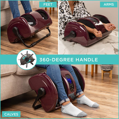 Best Choice Products Heated Shiatsu Foot Massager for Pain Relief, Plantar Fasciitis, Neuropathy, Blood Circulation w/Compact Design - Burgundy