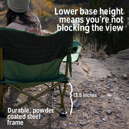 Kelty Lowdown Couch - 3 Person Capacity Camping Chair, Extra Large and Sturdy Bench for Campsites, Soccer Games, and Backyard Parties (Dark Shadow/Midnight Navy)