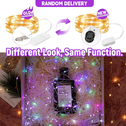 6 Pack 7ft 20 Fairy Lights Battery Operated Lights, Led Multicolor Mini String Lights, Waterproof Silver Wire Starry