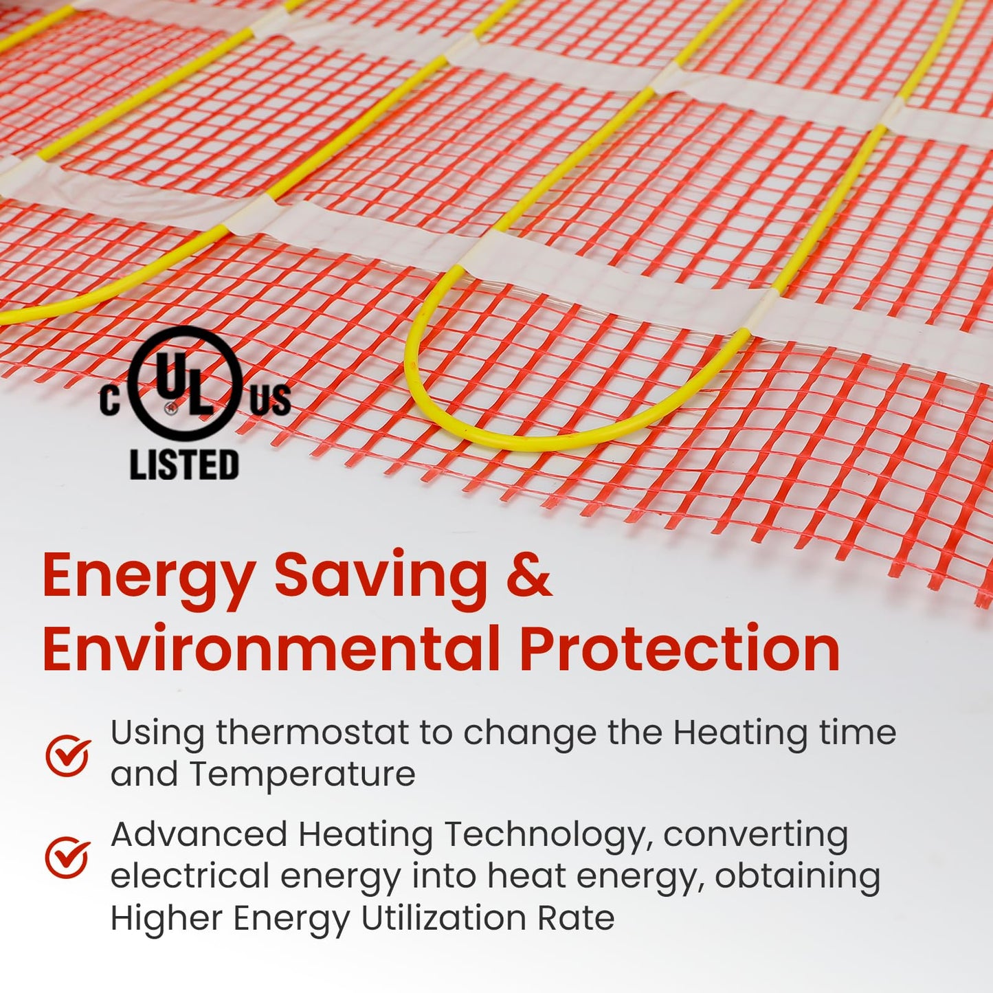 15 sqft HEATIT Warmmat Electric Radiant Self-adhesive Floor Heat Heating System & ET-72 Thermostat & Alarm Monitor