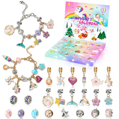Advent Calendar 2026 Girls, 24 Days Christmas Countdown Calendar with 2pcs DIY Charm Bracelets Kits, DIY Christmas Charm Bracelet Gifts for Girls Kids Women