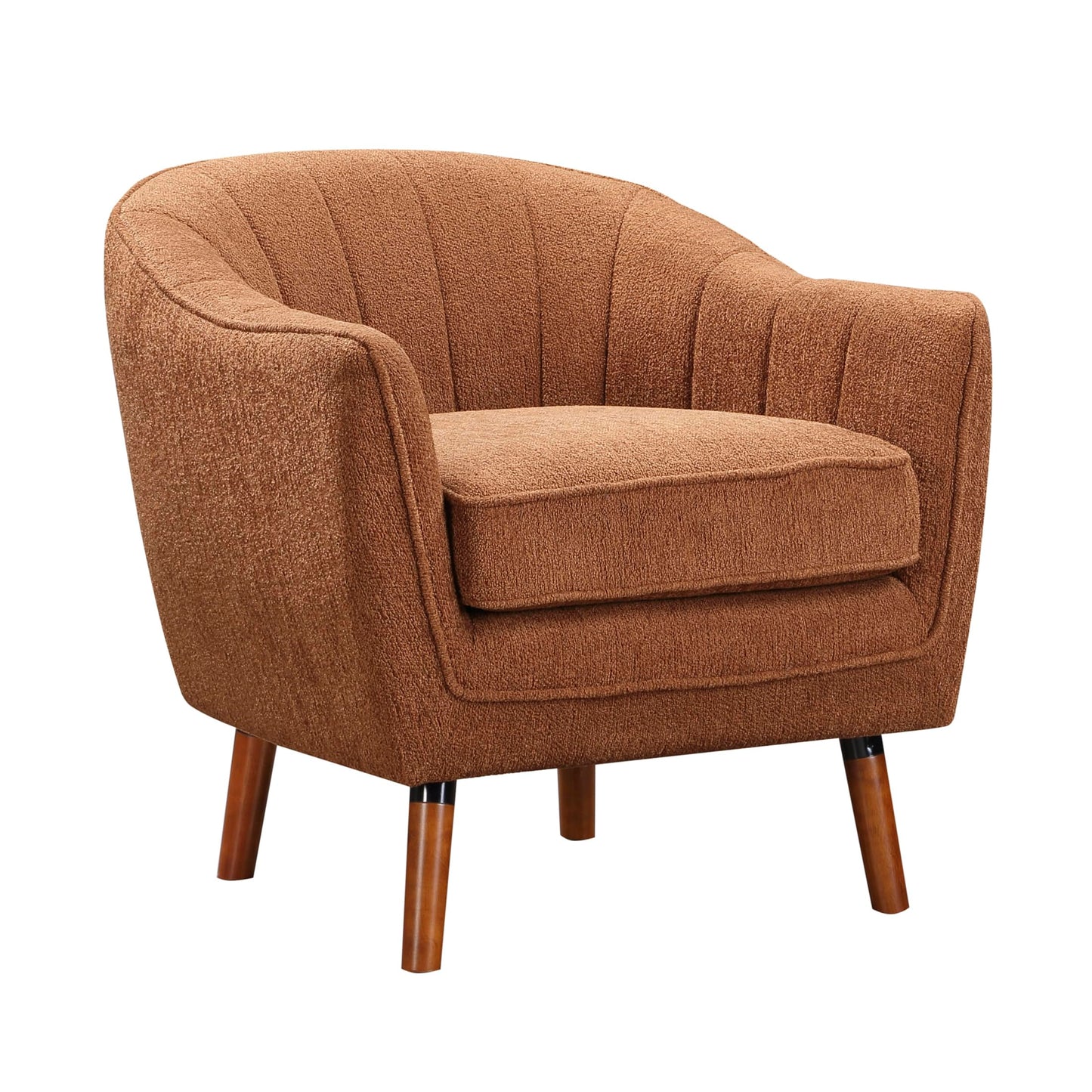 Lexicon Alard Tufted Fabric Barrel Accent Chair, Rust
