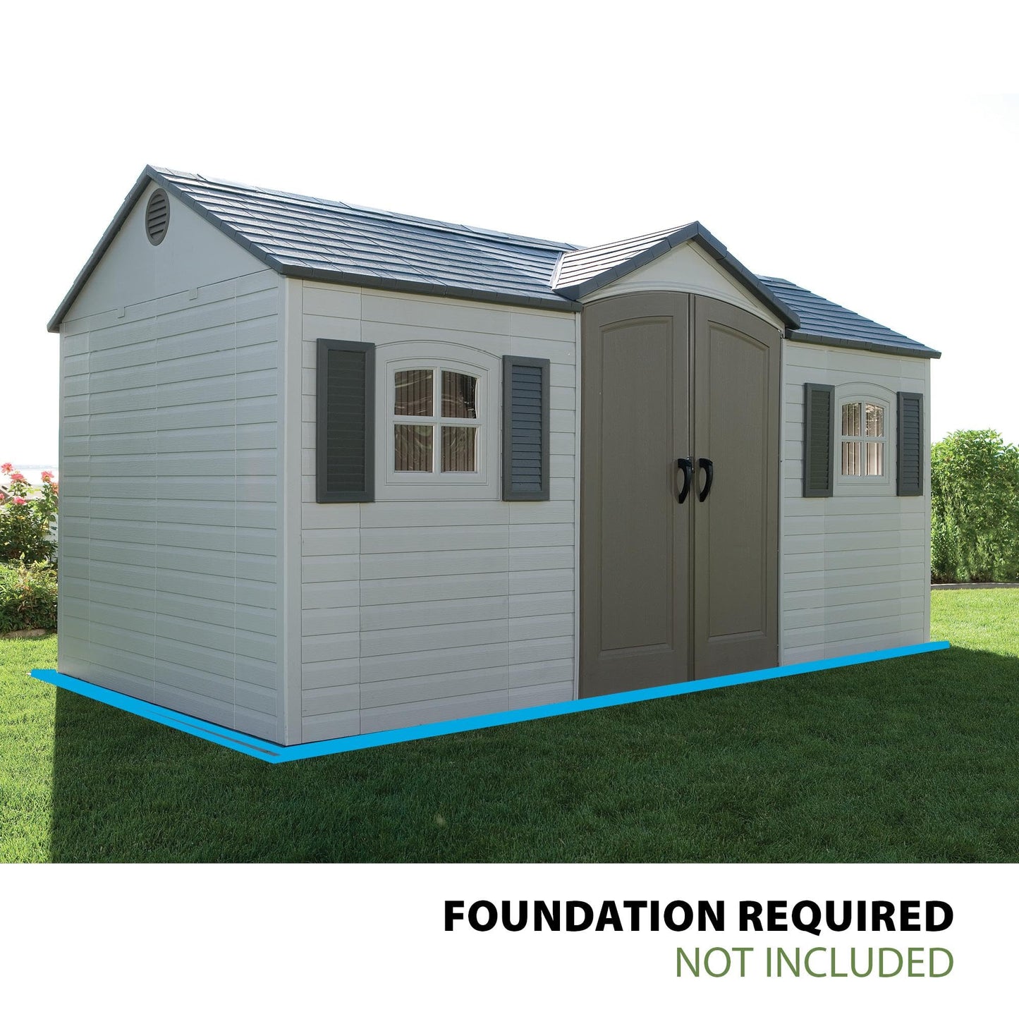 Lifetime 6446 Outdoor Storage Shed, 8 x 15 Foot, Desert Sand