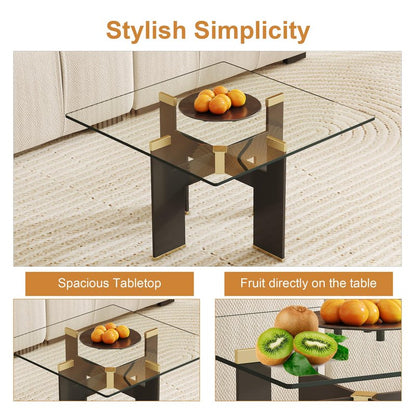 Virelix 20" Square Tempered Glass Table Top, Clear Surface 1/4" Thick Flat Polished Edge for Furniture Protection Patio Dining Coffee End Tables (20 inch)