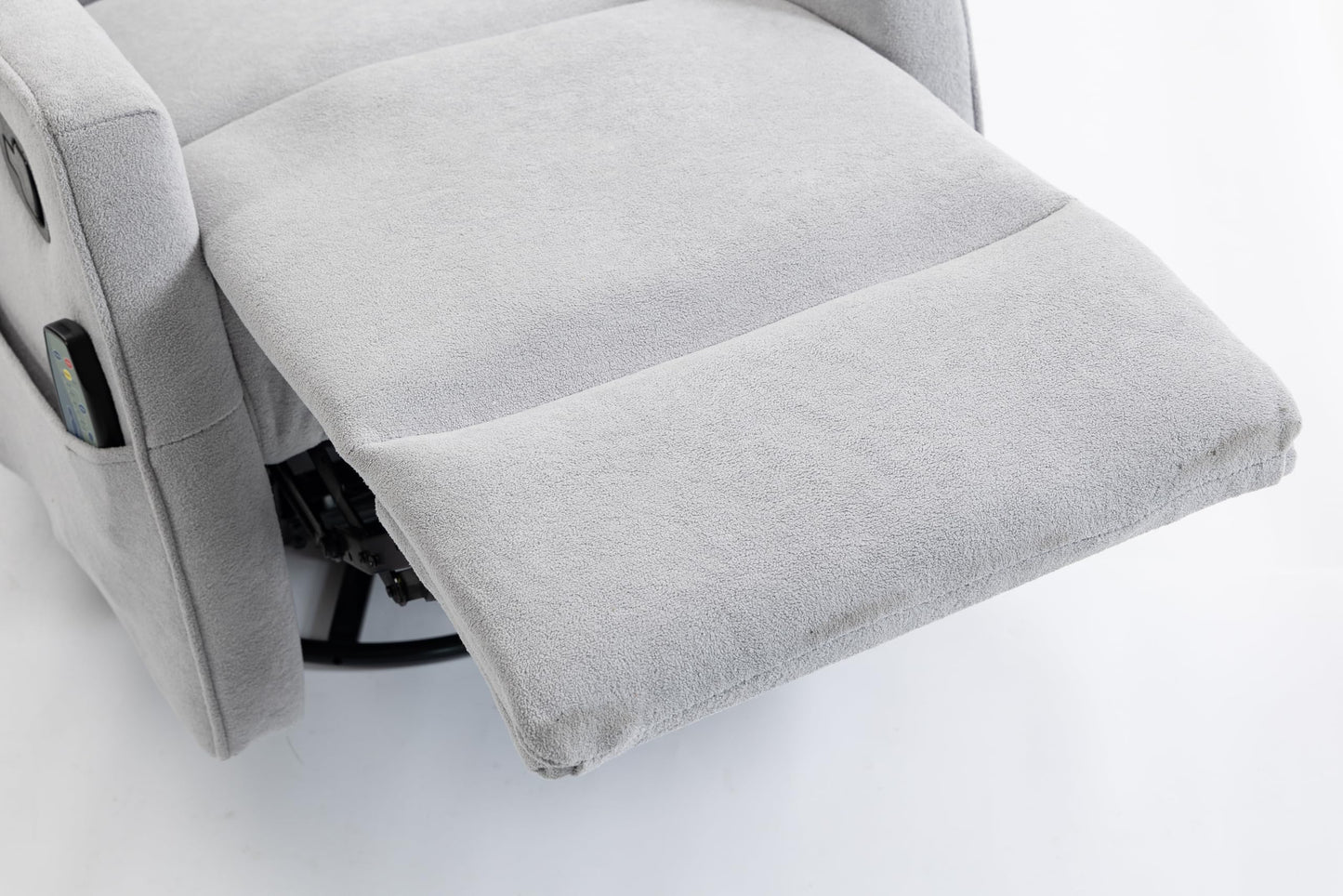 GDFStudio 360 Degree Swivel Accent Chair Manual Recliner Armchair Sofa Short Plush Upholstered Leisure Chair for Living Room Bedroom Office, Grey