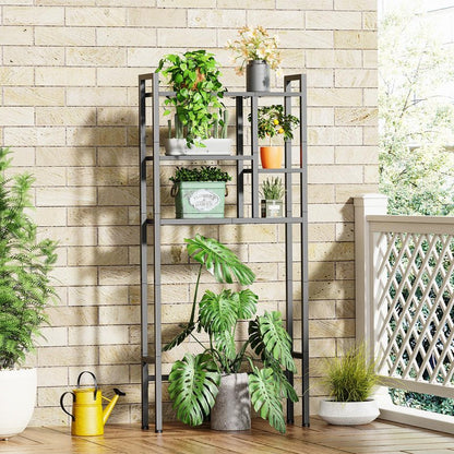 Asgolion Over The Toilet Storage Rack, 3-Tier Bathroom Organizer Over Toilet, Wooden Above Toilet Storage Shelf, Space Saver, Freestanding Bathroom Storage Metal Shelf, Easy to Assemble, Black