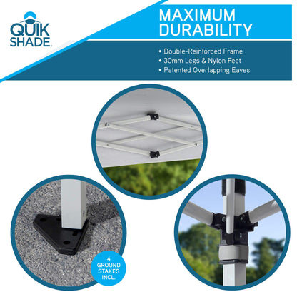 Quik Shade Commercial 10 x 10 ft. Straight Leg Canopy, White