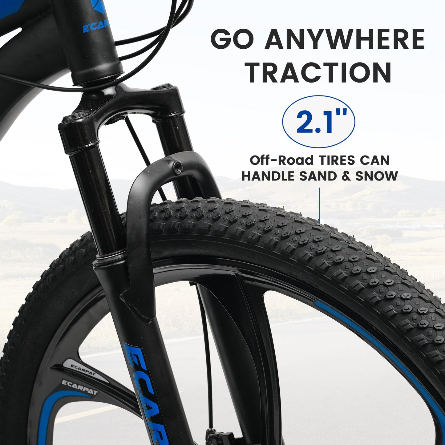Ecarpat 26 Inch Full Suspension Mountain Bike, 21 Speeds Dual Disc Brake, Men Women Carbon Steel Mountain Bike, Adult Trail Beach Snow Commuter City Bikes