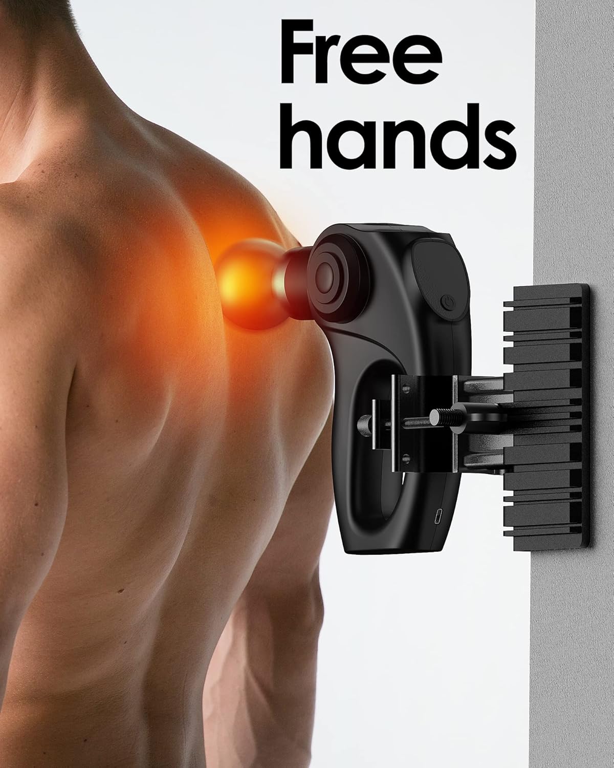 Self Massage Gun Holder PRO for Back, Muscle Hands Free Percussion, Compatible with Most Massage Gun, Design for Hard-to-Reach Area Holder ONLY