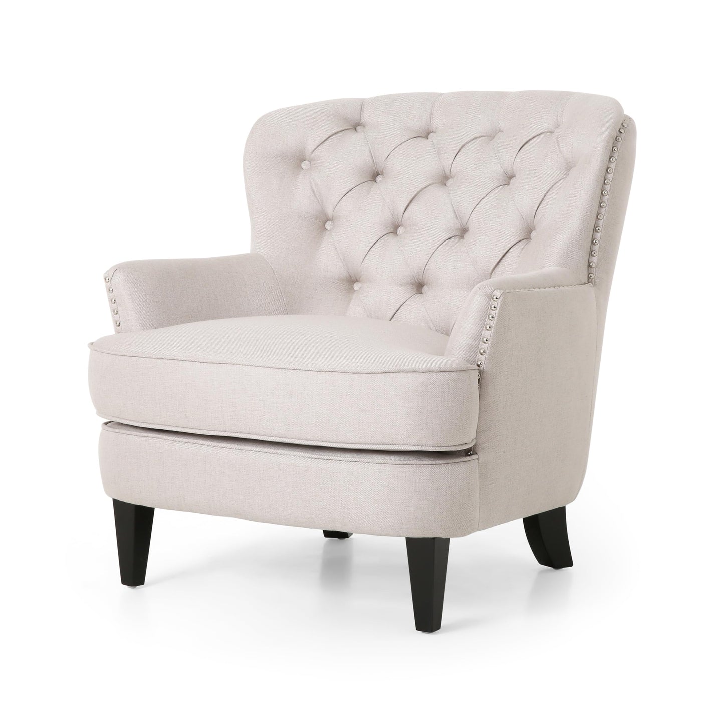 Christopher Knight Home Ophelia Club Chair and Ottoman Set, Wheat, Dark Brown
