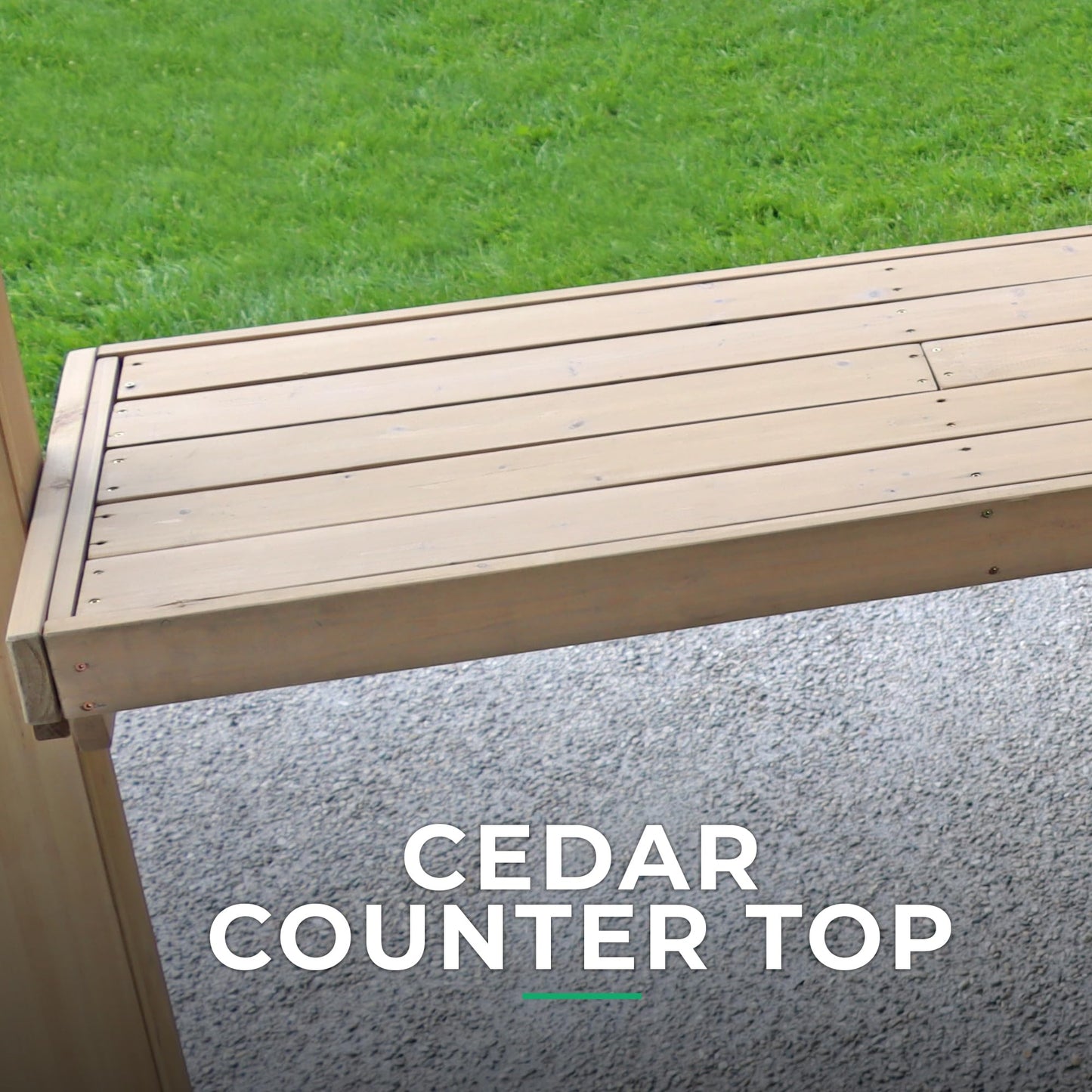 Yardistry 10' Meridian Bar Counter Attachment for 10' Pavilions, Gazebos, and Pergolas - Cedar Lumber - Natural Cedar Stain Color - Pavilion Not Included