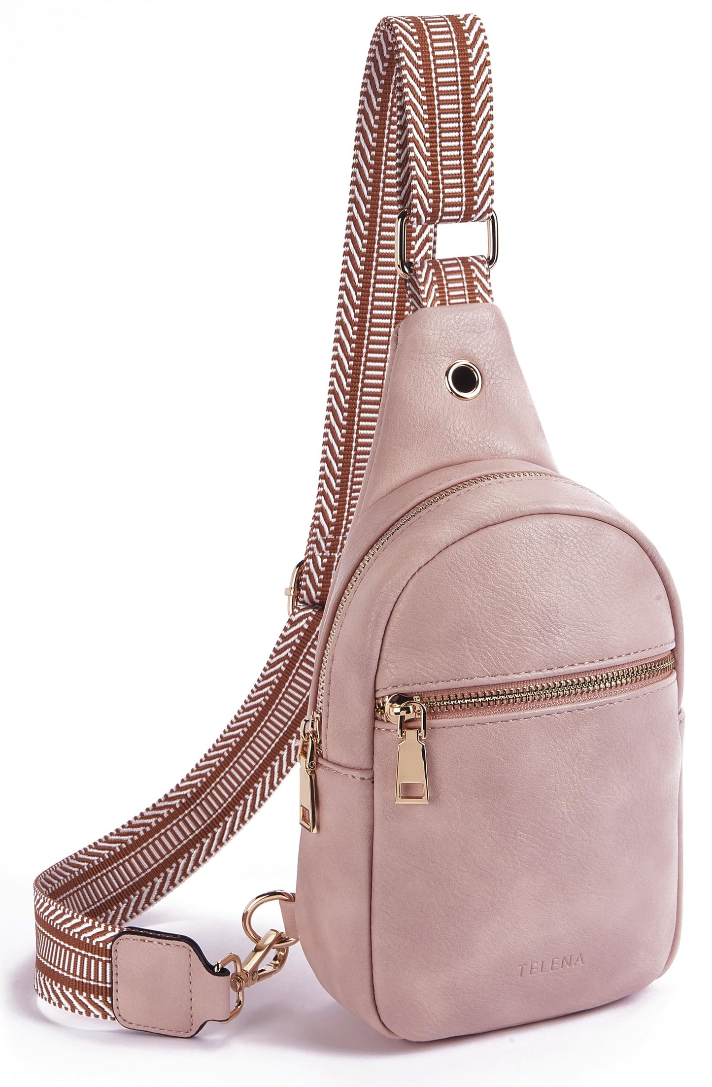 Telena Small Sling Bag for Women Leather Crossbody Fanny Packs Chest Bag for Women