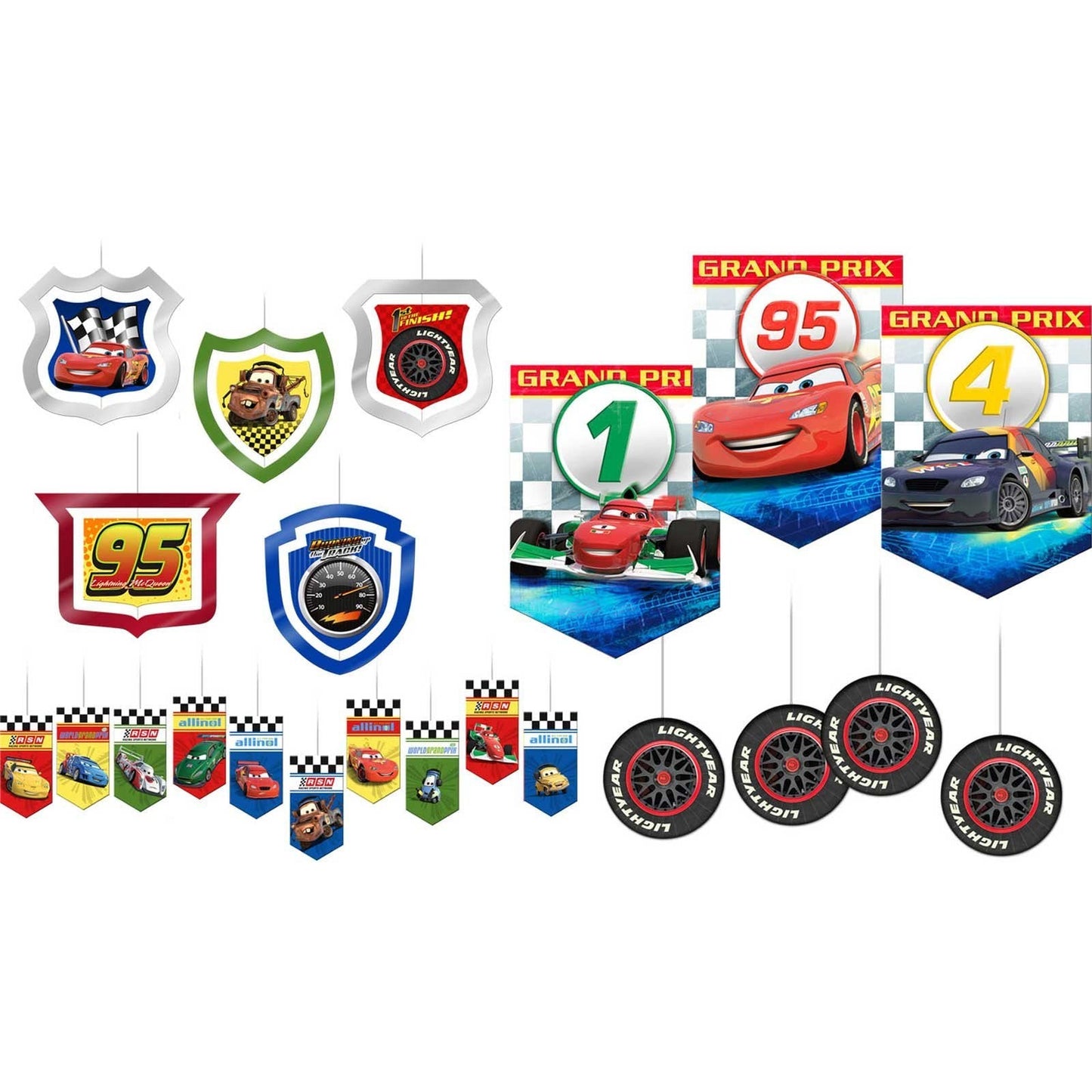 Cars 'Grand Prix Dream Party' Room Decorating Kit (22pc) by Hallmark