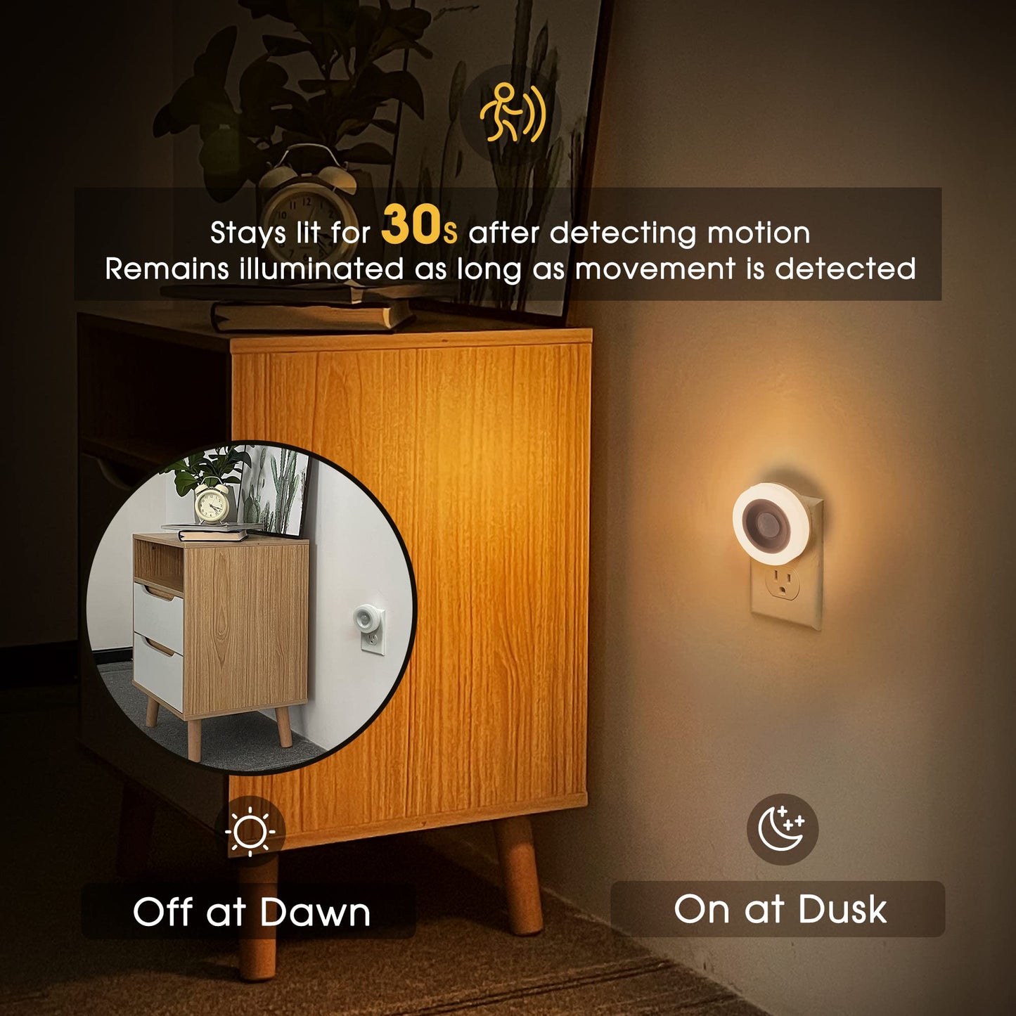 Briignite Motion Sensor Night Light, 4 Pack, Night Lights Plug into Wall, Auto On/Off Motion Activation Nightlight, Energy-Saving 0.6W LED, Daylight White, Ideal for Kids, Bedroom, Bathroom