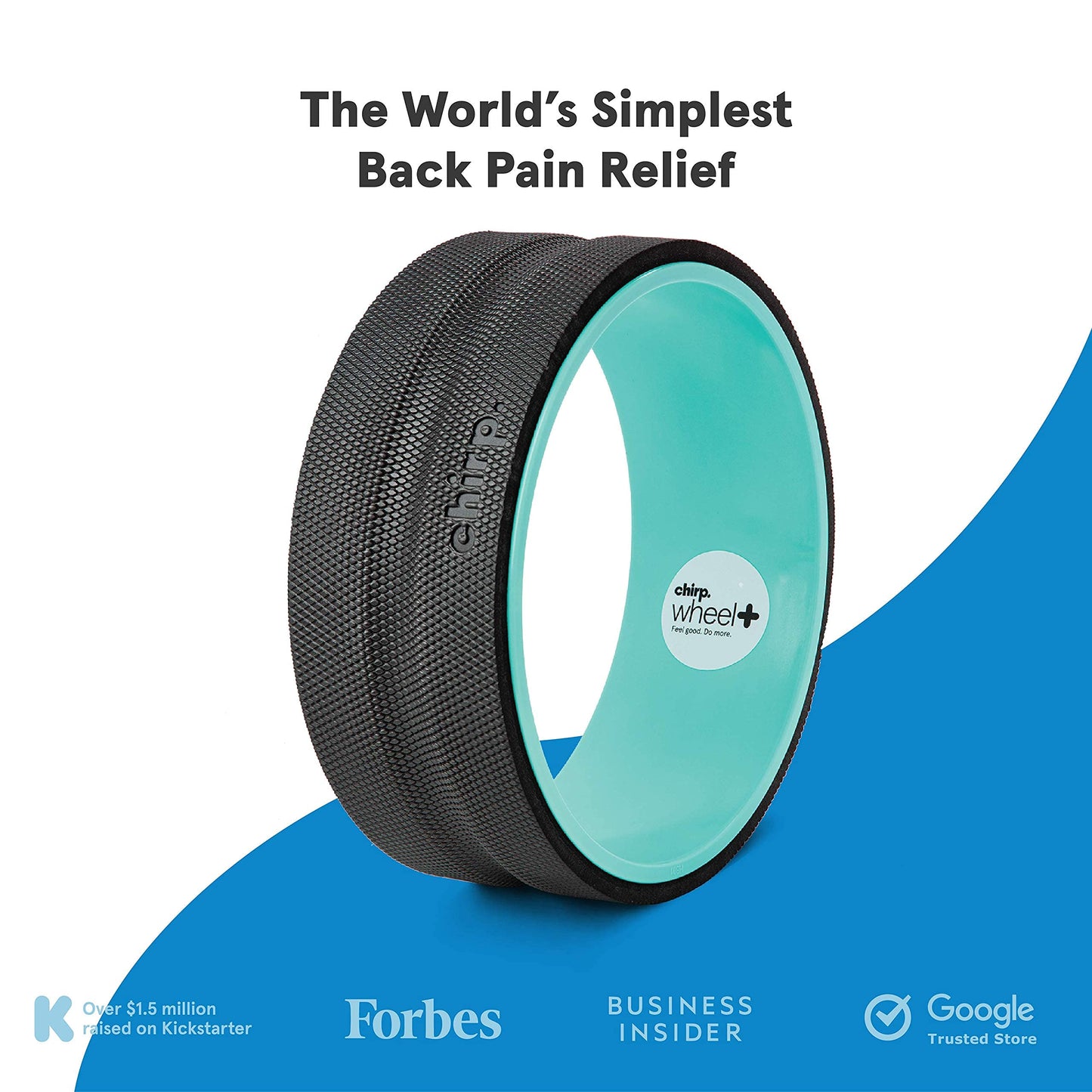Chirp Wheel Foam Roller – Targeted Back & Neck Relief, Lumbar Spine Stretcher, Spinal Decompression Back Stretcher, Massage Roller with Density Foam for Physical Therapy, Supports 500lbs, 2-Inch Mint