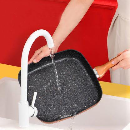 QUANSHANGJU Nonstick Grill Pan for Stove Tops, 11 Inch Versatile Griddle Pan with Pour Spouts,Square Grill Pan for Indoor Cooking Surface, Durable Grill Skillet for Indoor & Outdoor Grilling.PFOA Free