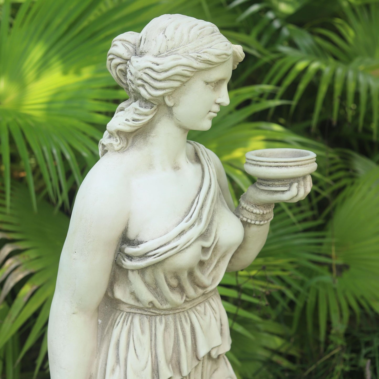 ARSTRIA Large Nymph Statue 46'' High Goddess Statue Hebe Greek Mythology Garden Girl Maid Sculpture Outdoor Courtyard Patio Yard Lawn Decor