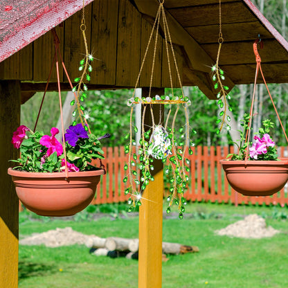 Suncalla 3 Pcs Crystal Suncatchers for Window Boho Decor Plant Sun Catchers Green Plants Artificial Hanging Wind Chime Sun Catchers with Chain Making Rainbow Indoor Outdoor Decor Plant Lover Gift