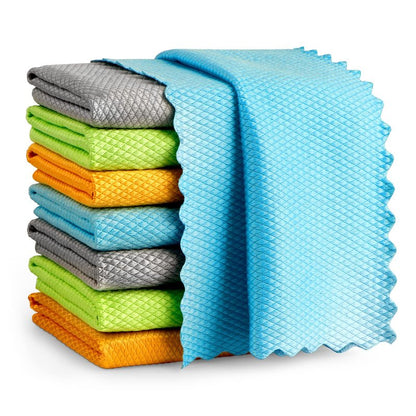 AIDEA Microfiber Glass Cleaning Cloth, 8PK, Premium Microfiber Glass and Window Cleaner, Lint Free Magic Cleaning Cloths for Glass, Windows, Windshields, Mirrors, Stainless Steel, 12"x12"
