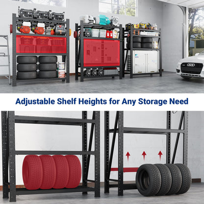 FLEXIMOUNTS 10000LBS 2 Pack Garage Shelving, 4-Tier Heavy Duty Shelving Unit, 23.6" D x 49.6" W x 71" H, Industrial Shelving, Adjustable Storage Shelves for Garage, Basement, Warehouse, Workshop