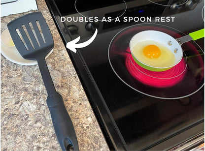 Crack'em Egg Cracker & Spoon Rest (Jet Black) - Perfectly Cracks Eggs & Contains Messes, Easy to Use