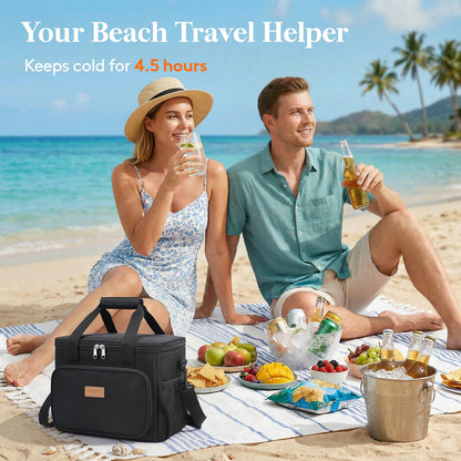 Lifewit Large Lunch Bag, Insulated Lunch Box, Soft Cooler Cooling Tote for Adult Men Women, Black 24-Can (15L)