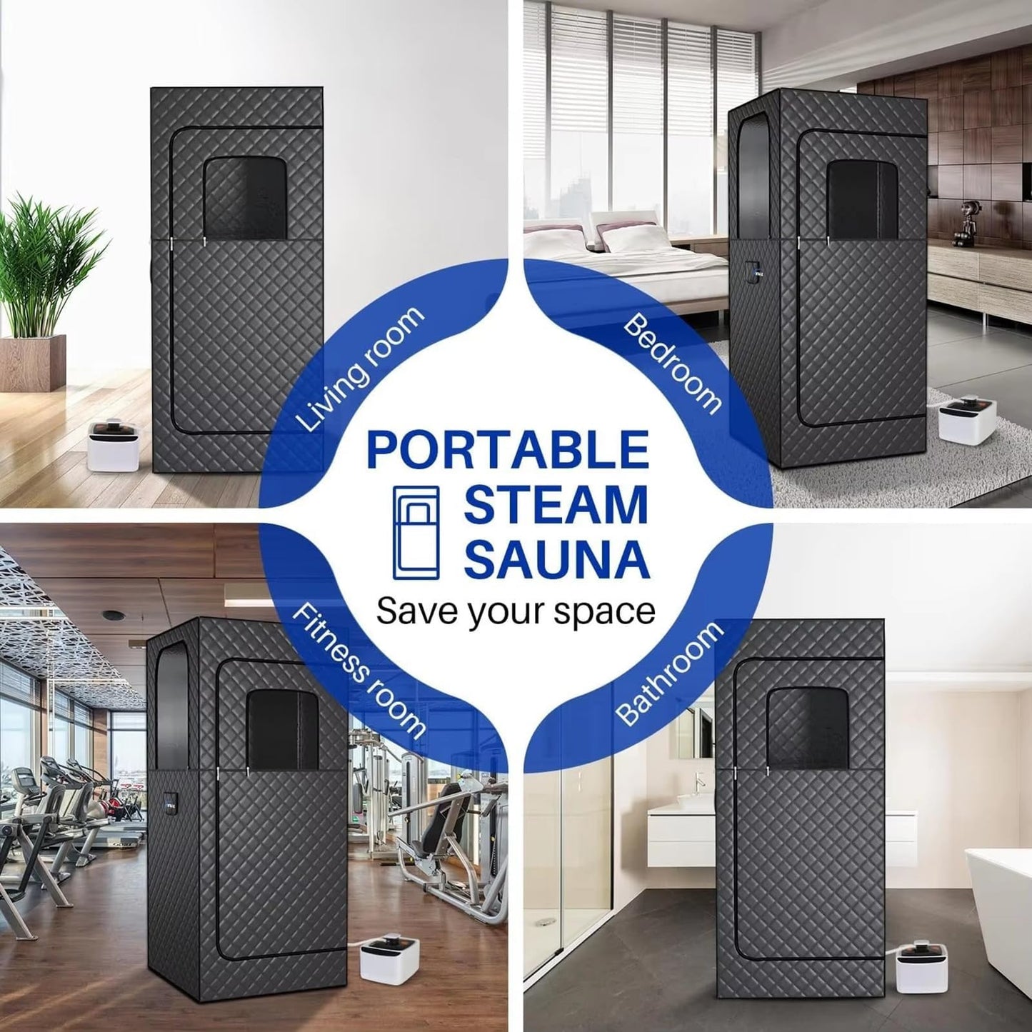 YXKJZHF Portable Steam Sauna Box, Cotton Thicken Personal Sauna Tent Kit for Home Spa, Indoor Sauna Relaxation with 2.6L Steam Generator
