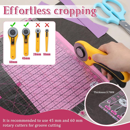 11.5" x 10.5" Quilting Ruler for Precise Fabric Cutting, Slotted Sewing Quilt Strip Rulers, Square Clear Mark Plastic Quilting Ruler, Crafts Template Rulers for Accurate Measurement and Easy Cutting