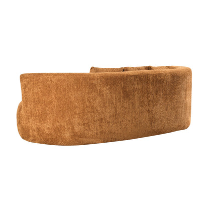 Christopher Knight Home Nomad Curved Sofa, 90" Boucle Upholstered 3 Seater Couch with Decor Cushions, Modern Cloud Couch with Deep Seat, Fabric Upholstered Seating Set for Living Room Bedroom, Camel