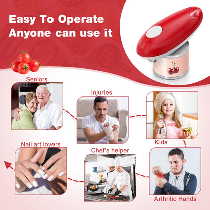 Electric Can Opener, Food Safe Automatic Can Opener with Smooth Edge, Open Your Cans with A Simple Press of Button, Can Opener Electric Kitchen Gifts for Seniors and Arthritis