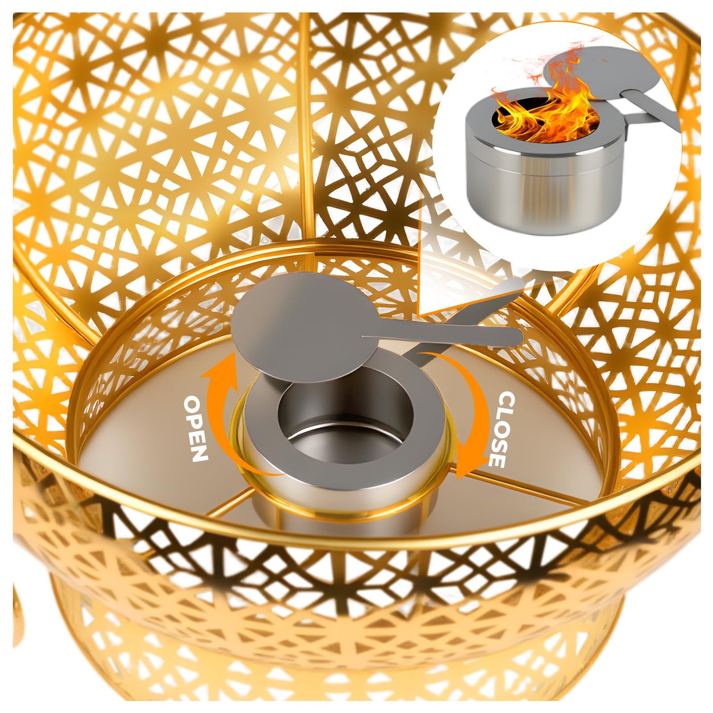 Chafing Dishes Set Gold Stainless Steel, 8 Quart Hollow-Out Buffet Food Warmer, Luxury Catering Warmer for Wedding, Hotel, Party & Christmas (Gold, 4PCS)